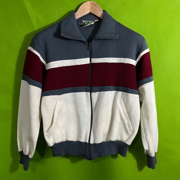 Winning Ways Other - VTG Medium 80s Winning Ways Track Jacket Gray White Burgundy Colorblock Japan
